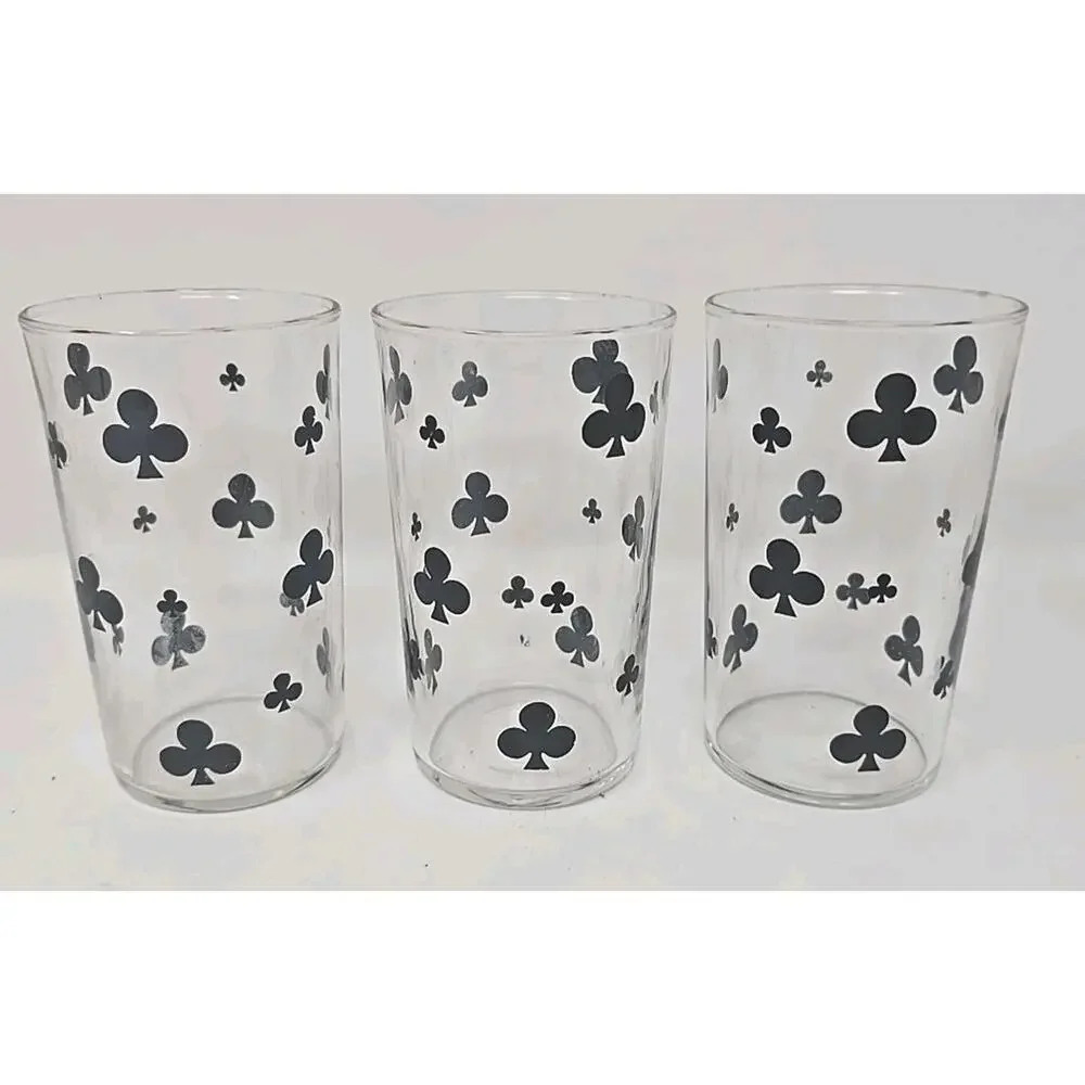Vintage Juice Glasses‎ Lot of 8 Card Decanter with Glasses U186